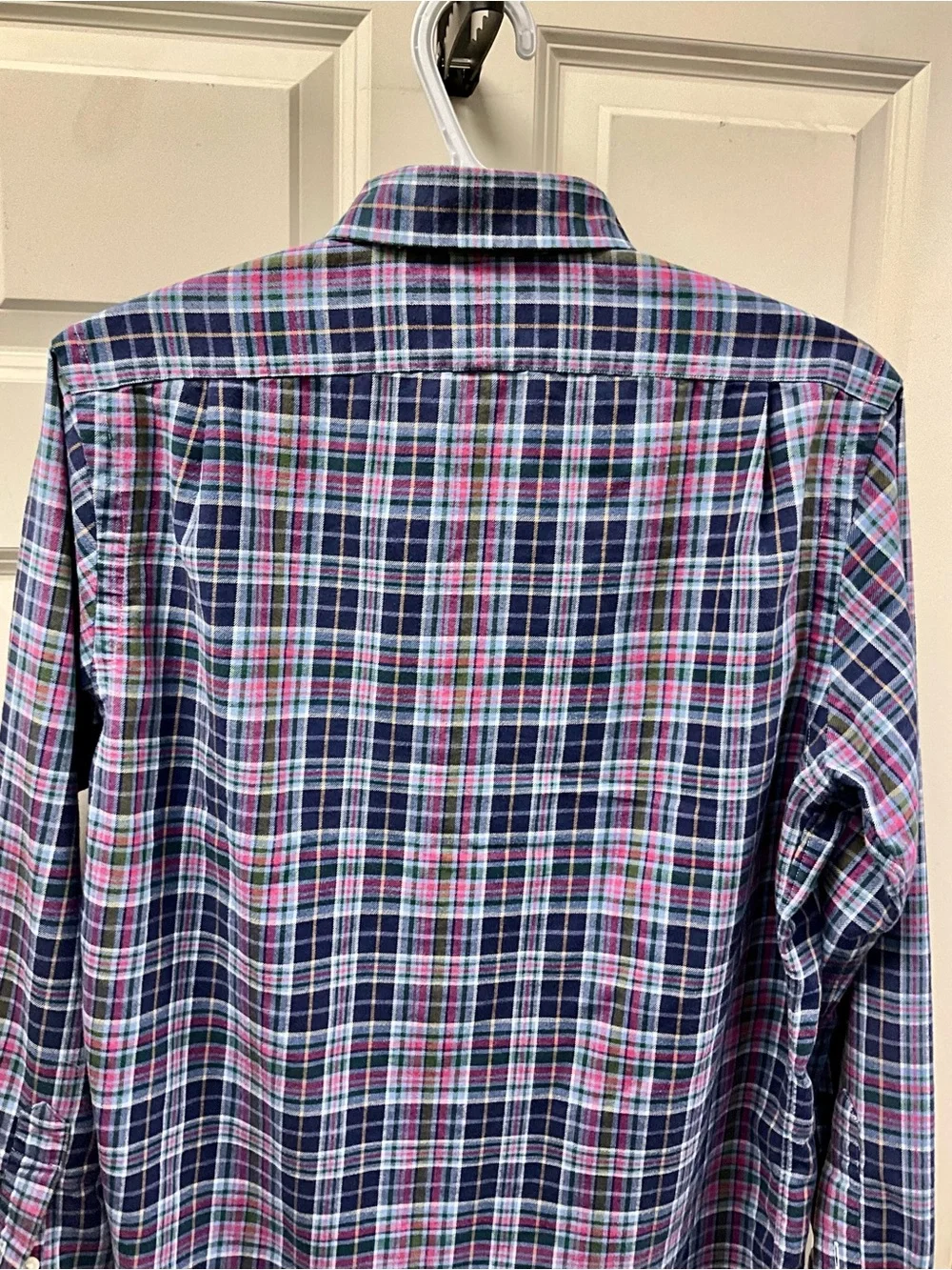 Polo by Ralph Lauren Navy Plaid Button-Down with Pink & Green Accents